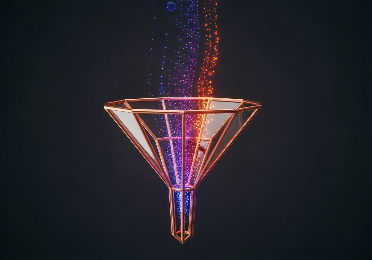 Entonnoir de conversion avec flux de données lumineux